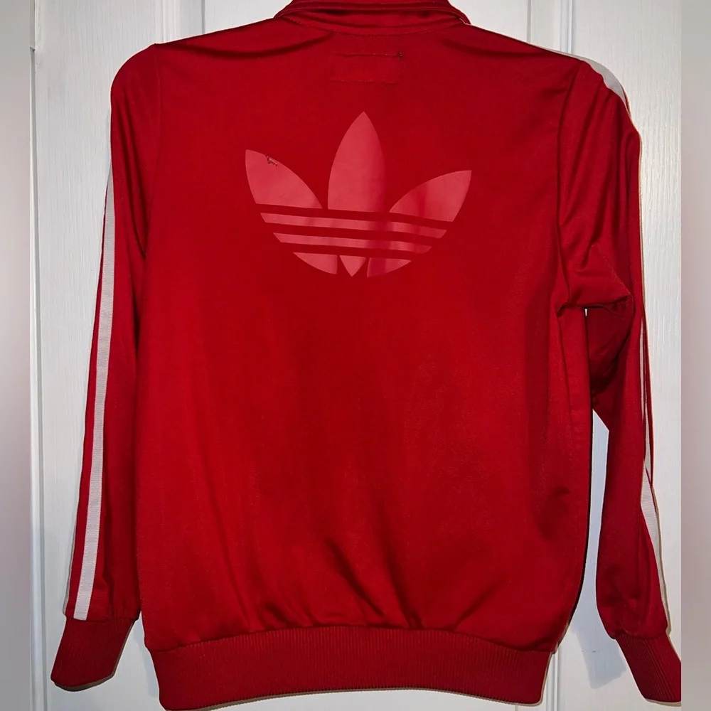 Adidas Originals Trefoil Red 3-Stripe Track Jacket Youth Size M